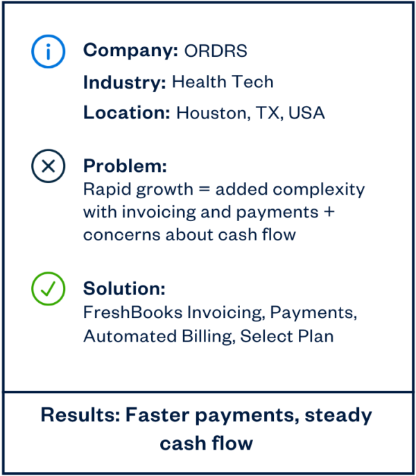 FreshBooks case study highlights sidebar ORDRS