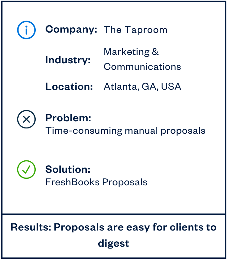 The Taproom project proposals side bar