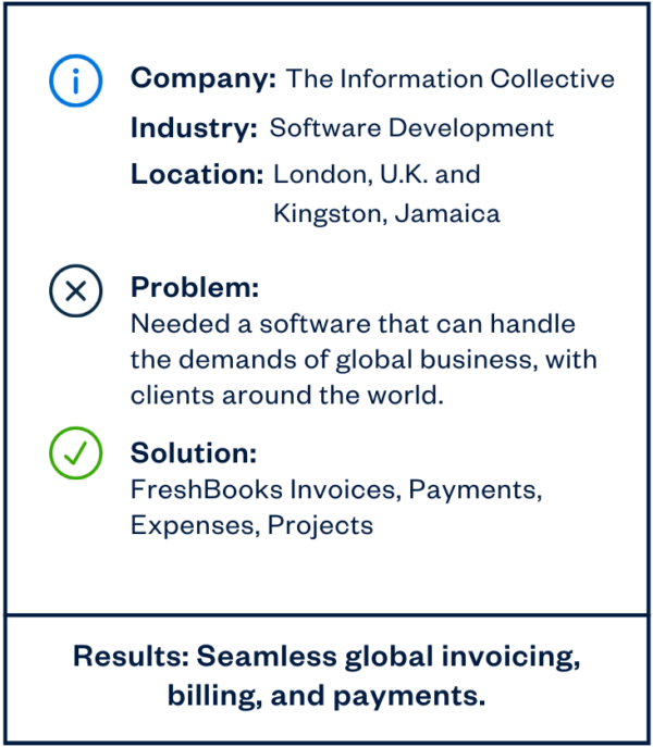 case study highlights - The Information Collective x FreshBooks