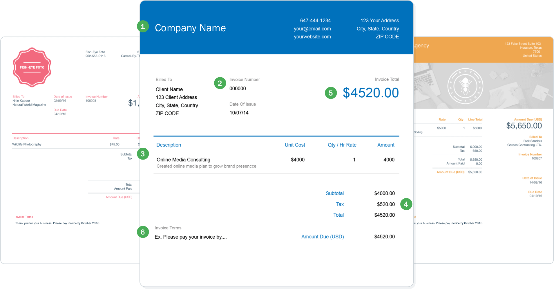 Format of an Invoice Template